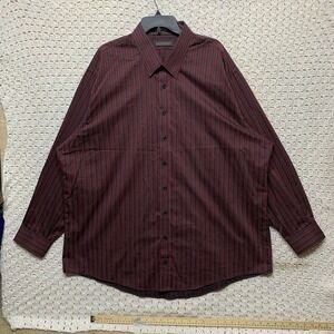 Damon Easy Care Dress Shirt Men's 3XLT Long-Sleeve‎ Button-Down Striped